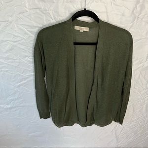 Loft light weight olive cardigan - s